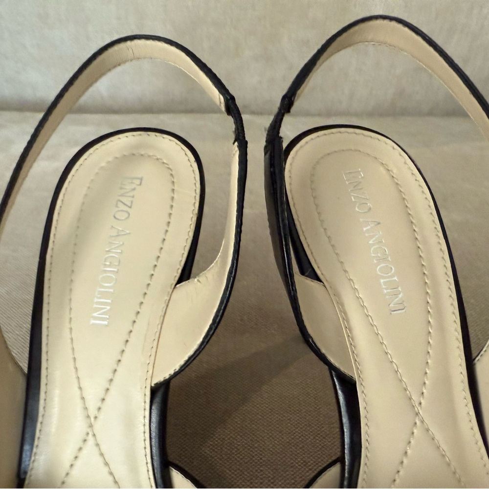 Enzo Angiolini Black Heels with Slingback Design